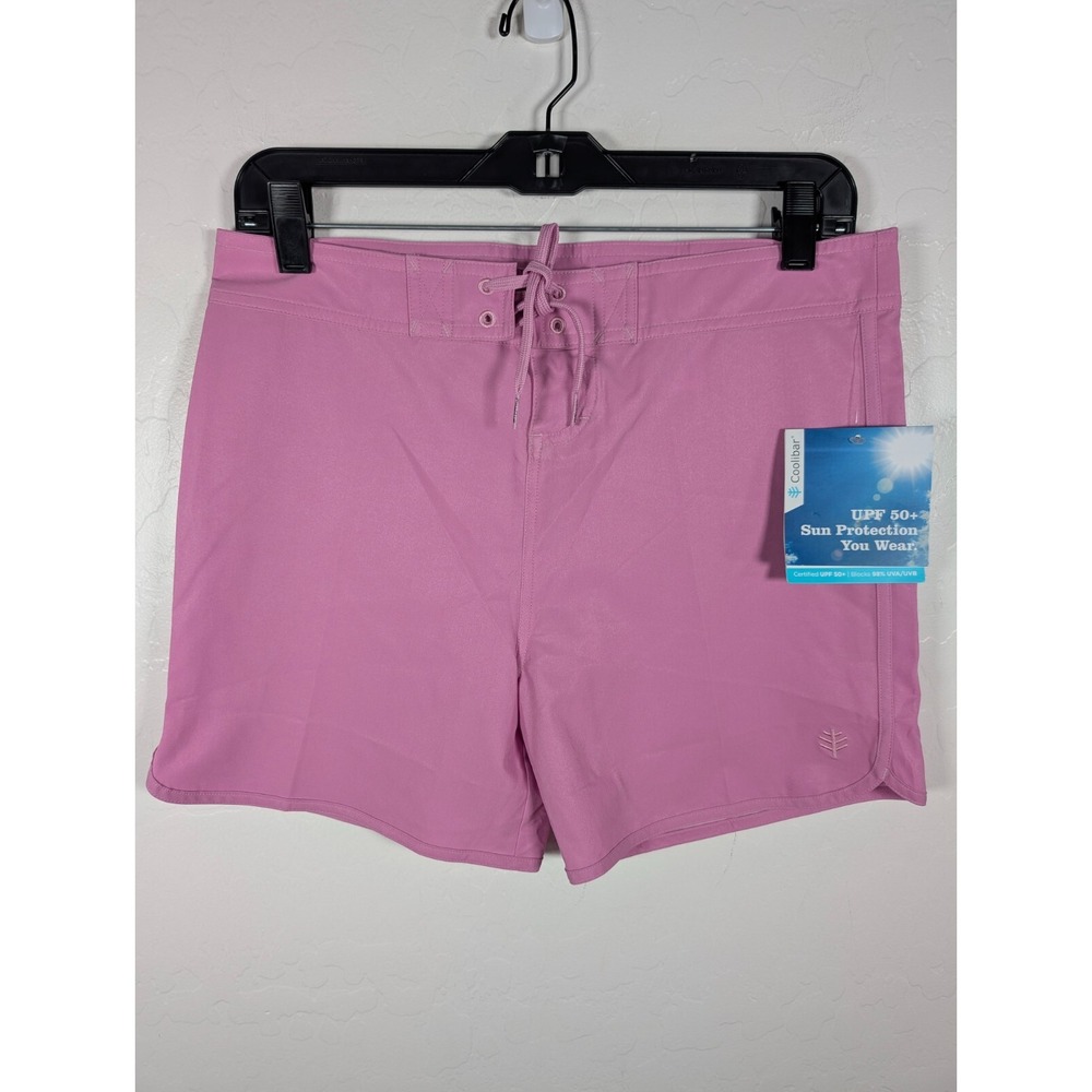 Coolibar Boardshorts Youth XL Girls Surf  UPF 50+ Purple Quick Dry Waist Tie New